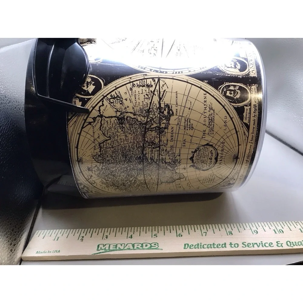 Thermo Serv Ice Bucket World Map Pattern Made In USA 9
